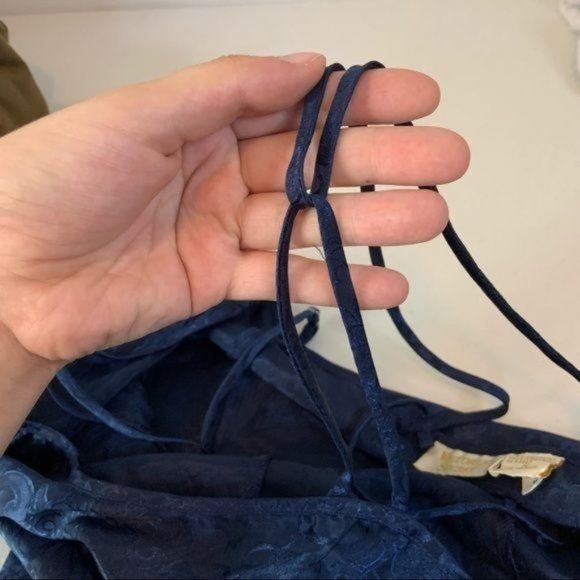 VICTORIAS SECRET VINTAGE GOLD LABEL PAISLEY JACQUARD FIT N FLARE NEGLIGEE DRESS - Picture 6 of 8